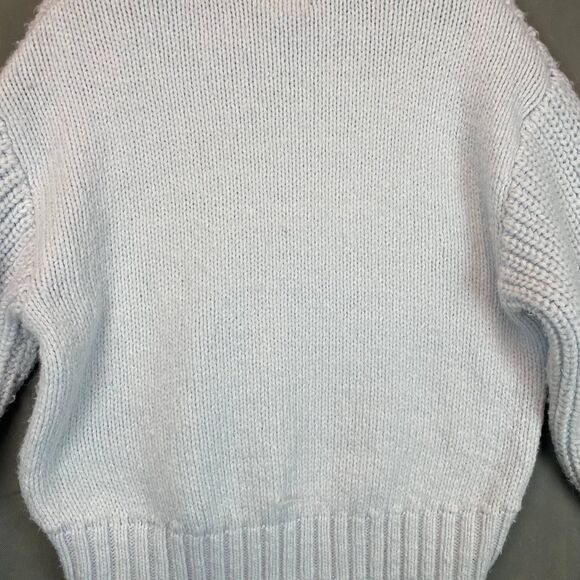 H&M Chunky Knit Sweater Women’s Size S Light Blue Long Sleeve Ribbed Pullover - Picture 7 of 9